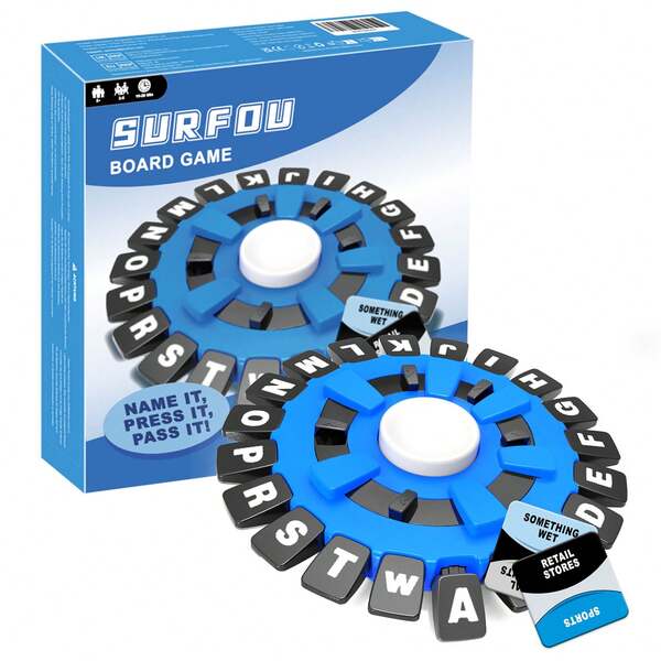 SURFOU Wortspiel für Erwachsene, Denkprofi Spiel Deutsch, Buchstaben Spiel für Familien und Partys