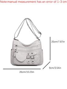 1 Pieza Mochila de Bandolera Versátil de Color Gris Claro. Cartera Minimalista para Mujer con Cremalleras Dobles y Correa Ajustable, Bolso de Hombro Elegante para Uso Diario, Viaje y Atuendos Casuales, Ligero y Estructurado con Bolsillo Frontal y Compartimentos Laterales, Bolso Neutro a Juego con Ropa de Oficina y Estilo Callejero. Perfecto para Estudiantes Universitarios, Trabajadores de Cuello Blanco y Madres para Uso Diario. Esencial para Viajar en Verano.