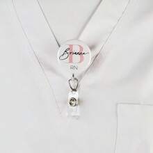 Spersonalizowany bębenek na identyfikatory, niestandardowy pielęgniarski zwijany uchwyt na identyfikatory, karabińczyk na identyfikator pielęgniarki, smycz na identyfikator, prezent dla personelu pielęgniarskiego, stetoskop