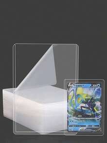 40 unidades de 75x100 mm porta-cartões rígido compacto vertical, protetor transparente de cartões postais de 3 polegadas para beisebol, futebol americano, basquete, hóquei, golfe, cartões esportivos individuais, carregamento superior, películas de dupla face, a coleção de cartões de Halloween e Natal também pode ser dada como presente de Natal para amigos, 10/15/30 unidades - Claro - Ver 7