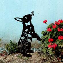 CIFbuy 1pc Garden Decor Animal Outdoor Metal Cute Animal Gardening Ornaments Yard Metal Art Backyard Lawn Decoration Zoo Garden, Suitable For Garden, Garden, Garden Decoration, Holiday Necessities, Birthday Decoration, Century-Old Paint Craftsmanship, High-Quality Materials, Easy To Install, Christmas Decoration