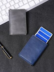 Men's Credit Card Holder, Slim Wallet, Travel ID Card Case, Pop-Up Card Box, Aluminum Card Holder, Card Wallet, Compact Wallet, Unisex, Christmas Gift - Multicolor - View 10