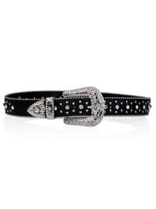 1 Stück Unisex Kreuz Diamant besetzter Schwerlast-PU-Gürtel, geeignet für Nachtclub, Punk, Rock, Y2K-Stil Sommer, Schule