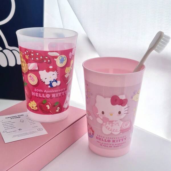Sanrio Bicchiere portaspazzolino in stile cartoni animati carino di Sanrio - Bicchiere per collutorio e bicchiere da bere di grande capacità