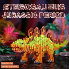 1pc+Jurassic Dinosaur Building Blocks – Realistic T-Rex/Triceratops/Brachiosaurus 3D Puzzle Toys, STEM Educational DIY Construction Kit For Kids Adults, Cool Collectible Gift - Multicolor - View 9