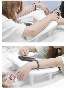 可调节高度美甲扶手，U型美甲扶手支架，超细纤维柔软PU皮革，可拆卸美甲手枕，美甲垫，专业美甲师使用，俄式手枕，高度可调节倾斜平放设计，U型枕，舒适PU表面手枕 - 彩色 - 查看 6