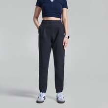 Adidas Women's Pants, Fashion Basic Minimalist Training Sports Fitness Casual Tapered Leg Sweatpants GR3744 - Black - View 2