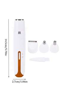4 In 1 Bikini Trimmer For Women - Painless Electric Razors For Silk Skin,Cordless Body Shaver For Trip,Replaceable Lady Facial Razor, Waterproof&Easy Cleaning, Ceramic Blade, USB Charge, 150mAh