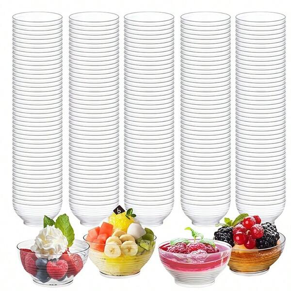 25 Stücke/50 Stücke durchsichtige Mousse Becher, Mini Schälchen für Desserts, Puddings, Vorspeisen, Dips, geeignet für Party, Geburtstag, Feiertag, Hochzeit, Dessertbecher und kleine Schüsseln