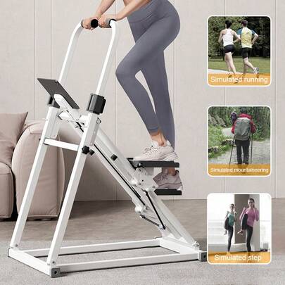 Metal Multifunctional Climbing Machine, Stepper, Home Sports And Fitness Equipment, Stationary Step Machine/Hiking And Running Equipment, Aerobic Exercise, Adjustable Handrails, 3-Speed Slope Adjustment, Foldable