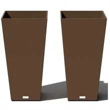 Maceta en forma de taper de interior/exterior Veradek V-Resin (26 pulgadas, Espresso) - Café integral - Ver 1