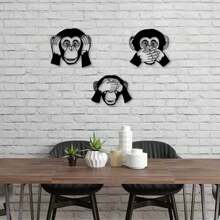 Set Of 3 Funny Metal Monkey Wall Decor – Black Metal Hanging Monkeys For Outdoor Or Indoor Use – Versatile Wall Art For Living Room, Bedroom, Or Bathroom