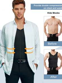 TAILONG Men Shapewear Slimming Body Shaper Compression Shirt Tank Top With Zipper Underwear For Tummy Control