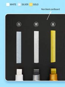 10mm Chisel Tip Large Capacity Metal Tip Markers, 1pc Portable, 4pcs Set, Silver/Gold/White Option, Marker Pens For Advertising, Graffiti, Industrial Use With Smooth Flowing Strokes, Vivid Long-Lasting Colors, Ideal Companion For Artistic Creation, Satisfying Diverse Painting Needs, School Supplies,Back To School
