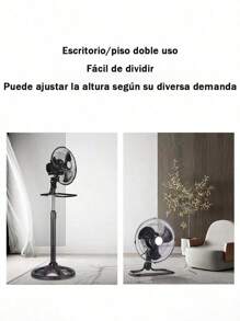3 en 1 ventilador, swing ventilador vertical con 3 cuchillas de ventilador de metal, 18 "de diámetro, base sólida, viento extra grande, adecuado para dormitorio, sala de estar, hogar y oficina
