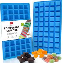 1pc Mini Square-Terrace Silicone Chocolate Molds 50 Cavities - Walfos Non Stick Silicone Candy Molds, Silicone Molds For Chocolate, Candy, Gummy, Jelly, Ice Cubes, & Dishwasher , 1 Packs - Multicolor - View 1
