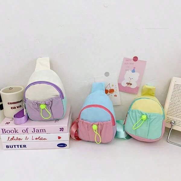 Nieuwe modieuze schoudertas voor dames, eenvoudig ontwerp, casual reistas, sportieve crossbodytas met kleurblokken, lichtgewicht portemonnee en muntvakje