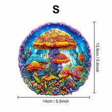 Rompecabezas de madera con forma de hongo mágico, rompecabezas de animales asimétricos, juego de fiesta único, arte decorativo, juego de mesa, rompecabezas educativo para niños, regalo para vacaciones, regalo para el Día de la Madre/Padre, regalo de graduación