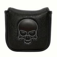 Skull Pattern High-Quality Waterproof And Wear-Resistant Club, PU Soft Plush Lining Club Cover With Magnetic Closure, Suitable For Most Mallet Putter. - Black - View 9
