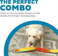 Outward Hound Durablez Stuffing-Free Squeaky Interactive Dog Toy, Tough Plush, Gecko, Green, Large - Nubby Snake - 查看 2