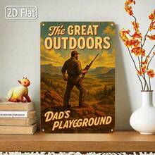 1pc, 2D Flat Decorative Plaque, The Great Outdoors, Dad's Playground, Ideal For Outdoor Themed Spaces, Man Cave, Or Outdoor Enthusiast Dads' Rooms, Tribute To Dads Who Love The Outdoors, Outdoor Inspired Aesthetic, Size 8x12inchs/20x30cm - Multicolor - View 9
