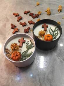 Cross-Shaped Candle, Made Of Natural Soy Wax, Prayer Iron Candle Holder, Suitable For Prayer Ceremonies, Room Decor, And Emergency Lighting