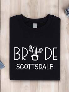 1 PC Scottsdale Bride, Bride Shirt, Matching Bach Party Shirts, Bridesmaids Proposal Shirts, Scottsdale Tribe, Gift To Bridesmaids, Bachelorette Party Camp Trip Shirts TX-2421 - Black Shirt  Scottsdale Bride - View 2