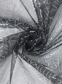1Pc Halloween Spider Web Pattern Mesh Gauze Table Runner,Black Silver Table Cover,180*75cm Polyester Tablecloth,Trick Or Treat Decoration For Halloween,Happy Halloween Decorations,Halloween Party Supplies,Halloween Decorations,Home Party Decor,Dining Table Decoration,Festival Party Favors,Fall Decor,Kitchen Decor,Tabletop Decor