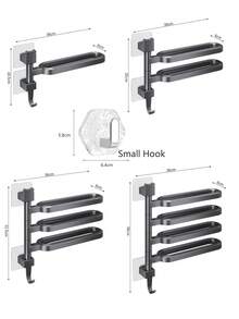 Toallero giratorio de instalación fácil/Organizador de accesorios de baño - Barra múltiple, montado en la pared para almacenamiento de toallas/zapatillas, decoración de baño, decoración de otoño, regreso a la escuela - Multicolor - Ver 10