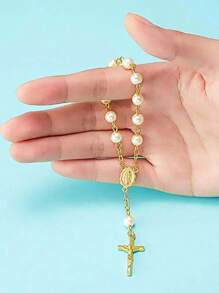 30pcs Glass Bead Cross Rosary Bracelets, Gift For Birthday Party, Anniversary Or Memorial