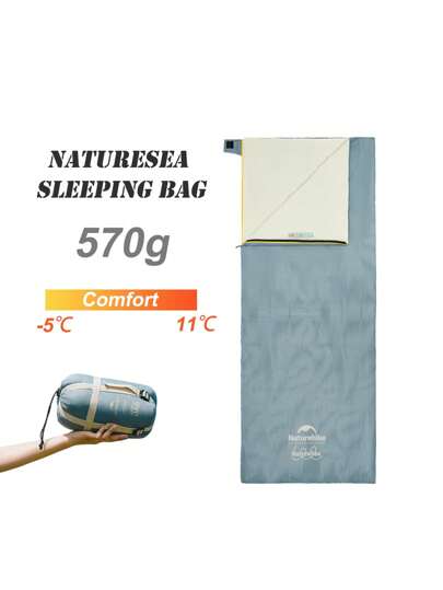 Naturehike 1 Light Blue Summer Sleeping Bag, Interchangeable For 2 People, Ultra-Lightweight & Portable, Material, Suitable For Camping, Outdoor, Home And Office