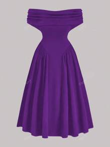 Women's Elegant Party, Date, Wedding, Formal Dinner Ruffle Off Shoulder Summer Solid Color Gala Maxi Dress
