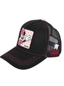 Disney 1pc Disney Fashionable Hip Hop Cartoon Print Wide Brim Sun Protective Hat