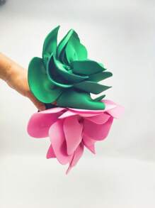 1pc Exaggerated Large Rose Flower Headpiece Fascinator Hat Women Wedding, Tea Party Hair Accessories, Kentucky Derby Bridal Hair Accessories, Luxury Headpieces Yellow Headband Halloween Rave Hair Accessories, Gifts