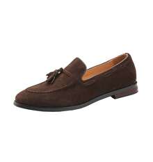 Men's Brown Suede Tassel Loafers Stylish Comfortable Slip On Shoes - Brown - View 1