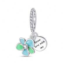 1 pièce Pendentif en argent sterling 925 avec pierre scintillante lumineuse et colorée en forme de papillon, fleur, oiseau, libellule, luciole brillant dans le noir. Convient pour la fabrication de bracelet et bijou pour femme.