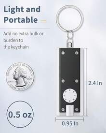 Paquete de 10 mini llavero LED de 12 lúmenes, portátil, luz ultra brillante, alimentada por pilas, linterna negra plana para EDC al aire última intervensión, camping, senderismo e - Negro - Ver 4
