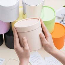 4PCS 12cm Pink Circular Flower Arrangement Box, Flower Wrapping Small Box, Valentine's Day Flower Packaging Small Bucket, Hand-Held Flower Bucket Mini Hug Bucket - Large - View 4