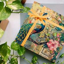 8 Stücke A5 Fantasy Pfau & Blumen Scrapbooking Papier Block, ästhetische einseitige Decoupage Bastelkarton für DIY Journaling, Album Kunst, Geschenkverpackung & dekorative Bastelarbeiten