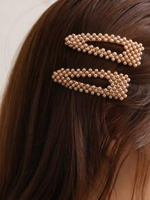 2 chiếc kẹp tóc hình giọt nước đính ngọc trai giả, phụ kiện tóc bằng hợp kim kẽm thanh lịch và quyến rũ dành cho nữ, thích hợp cho mùa hè, kỳ nghỉ, du lịch, lễ hội, tiệc tùng. - Nhiều màu - Xem 7