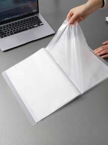 Pasta Multifolha de Cor Sólida, Pasta de Arquivo A4 com Bolsos Transparentes para Provas e Documentos, Suprimentos Escolares de Grande Capacidade, Volta às Aulas