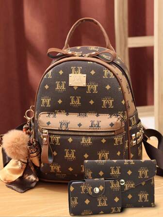 3 piezas Mochila - Nueva de alta capacidad, Mochila de viaje para mujer - Diseño elegante y espacioso - Para mujeres - Perfecta para viajes y uso diario - Regalo ideal para estudiantes