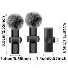 Wireless Lavalier Lapel Microphone For IOS TypeC Android Camera Plug-Play Professional Noise Reduction Recording Clip Mic For Creator Interview