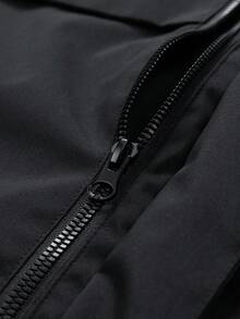 Men's Lightweight Zip-Up Hooded Jacket, Casual & Outdoor, Spring/Autumn - Black - View 4