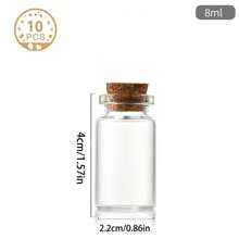 6/10 Stücke tragbare Mini Flaschenaufbewahrung, praktische korkverschlossene Gläser, hochdicht kompakte Glasflaschen