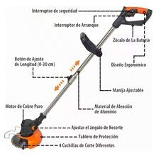 Mesin Pemotong Rumput Listrik Bergaya Oranye Pisau Multi-fungsi + 2 Baterai + Peralatan Penyiangan. Rumah tangga kecil mesin pemotong rumput listrik lithium mesin pemotong rumput halaman taman berkebun balkon luar ruangan - Naranja - Ver 4