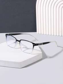 1pc Men's Lightweight Business Acrylic Rectangular Fashionable Glasses For Daily Reading And Commuting - Multicolor - View 6