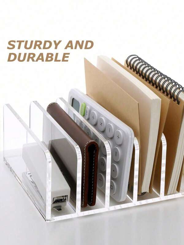 1/2pcs Mail Organizer Plastic Desk Cash Tray, 7 Section Divided Vanity Organize Holder Vertical Letter Sorter For Desktop, Bill, Document, Notebook
