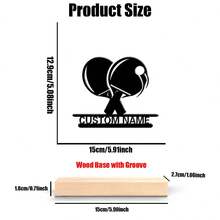 1pc Romantic Personalized Custom Text Ping-Pong Bats Metal Art With Wooden Base Tabletop DecorationParisian Desk Art With Wooden Base, Perfect For Travel Lovers, Office, Cafe Decor Christmas Decorations Graduation Party Gift