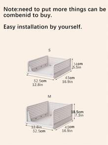 1 pieza Cesta de almacenamiento apilable de plástico, apta para armario, armario, caja de almacenamiento de ropa plegable para gabinete, cocina, baño, dormitorio, oficina, ropa de temporada, juguetes, almohadas, mantas, bolsas
